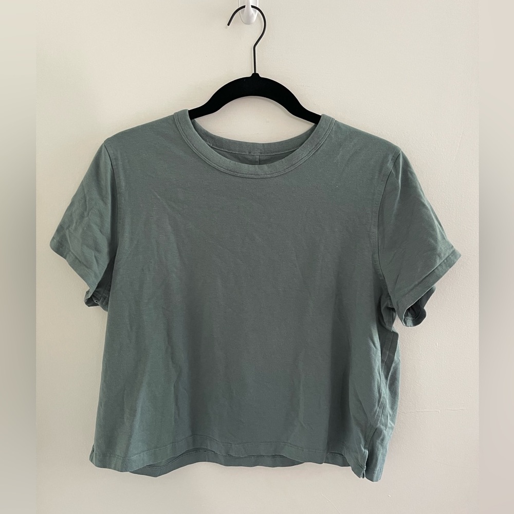 Green lululemon classic-fit Cotten-blend T-shirt